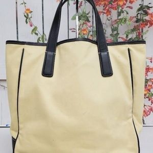 Vintage yellow Coach canvas Tote